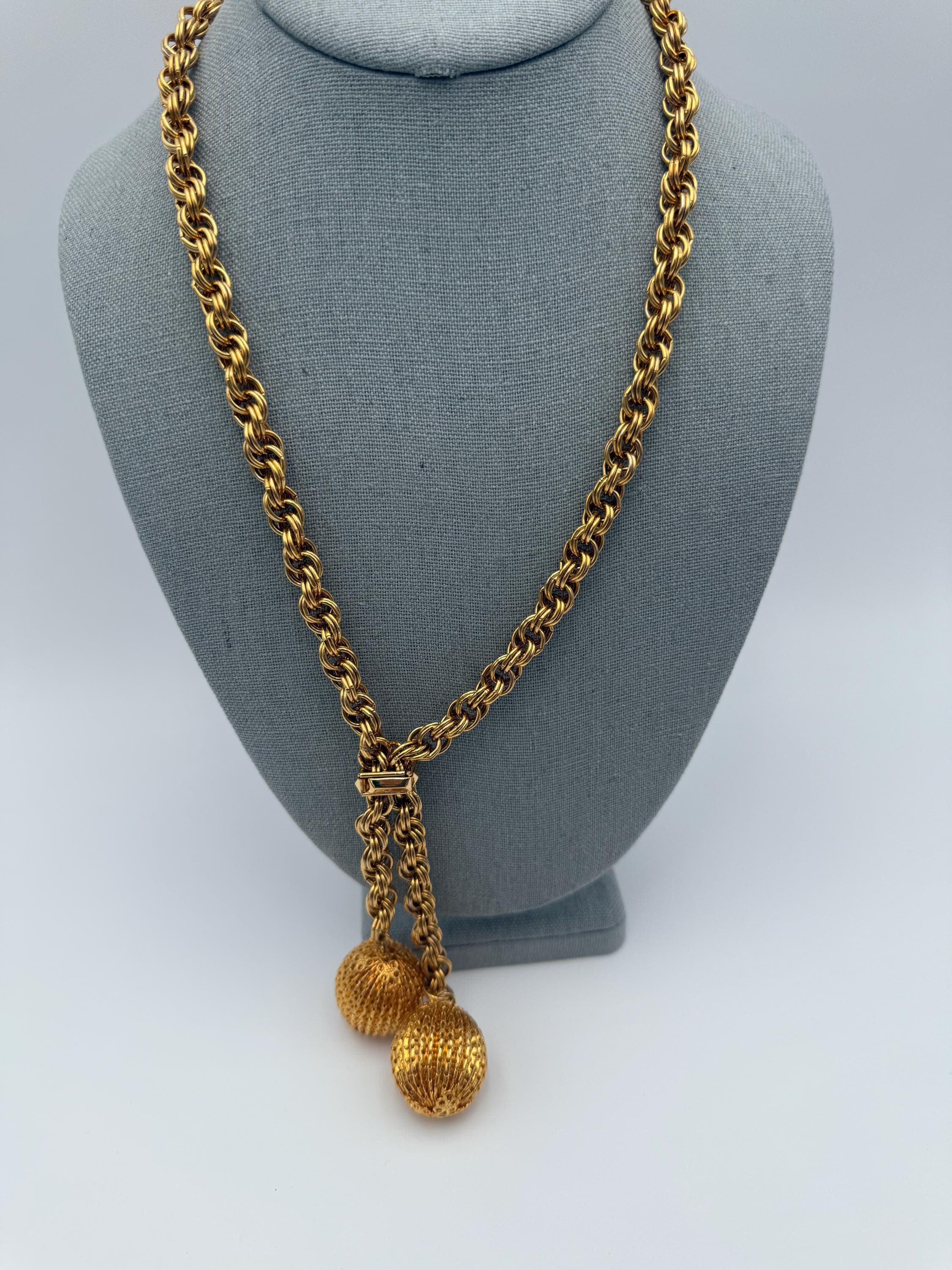 Vintage Filigree Ball Necklace - Etsy display picture 2