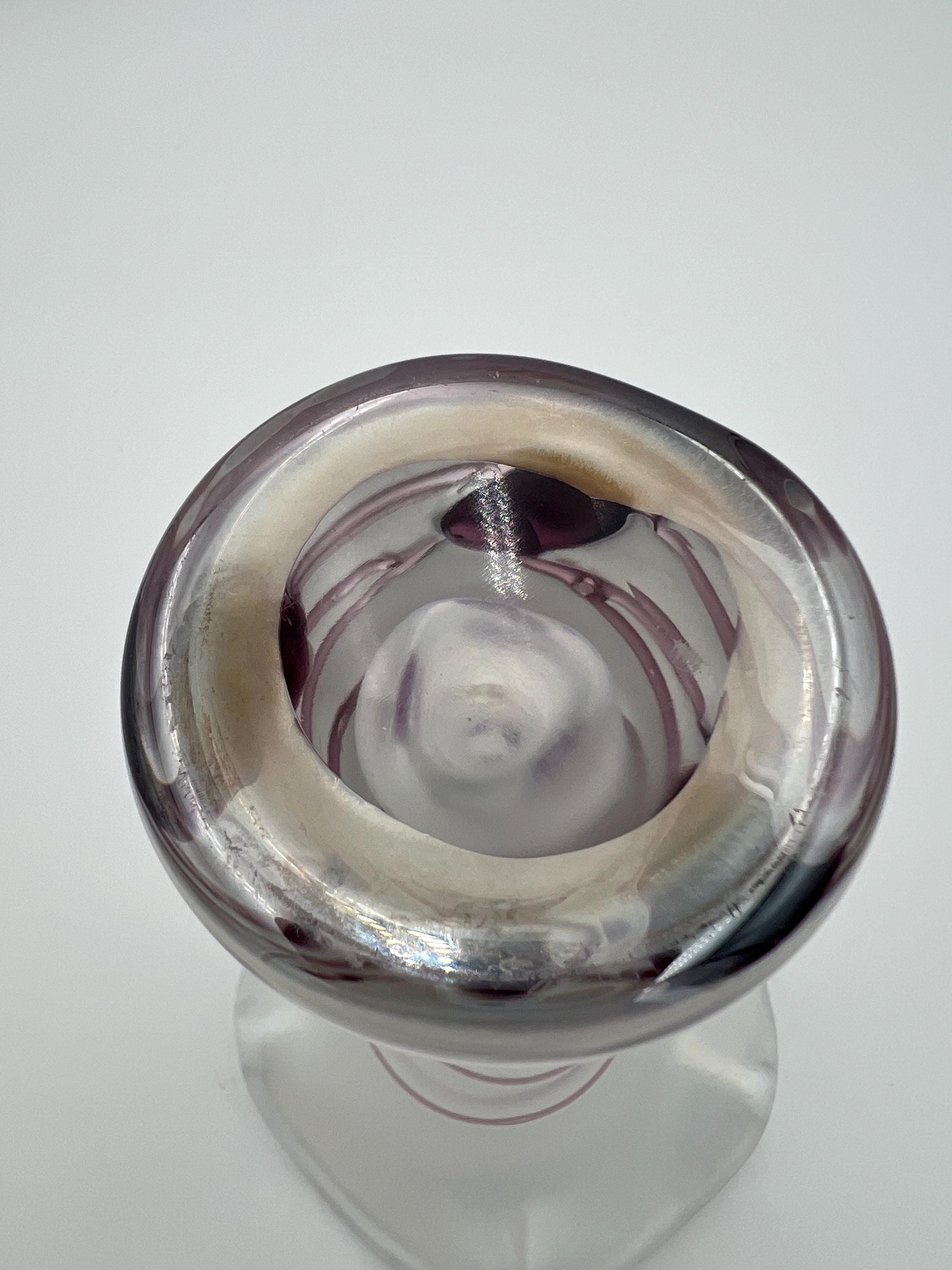 Vintage Poschinger Fleur Pattern Hand Blown Iridescent Vase