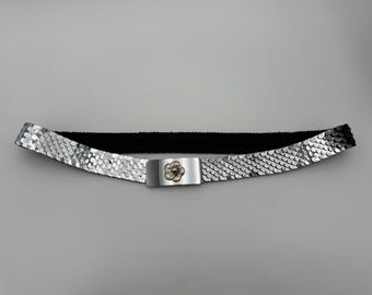Vintage 1980s Silver Stretchy Belt Vintage 80s Silver Stretch Disk Belt - Etsy main image 3
