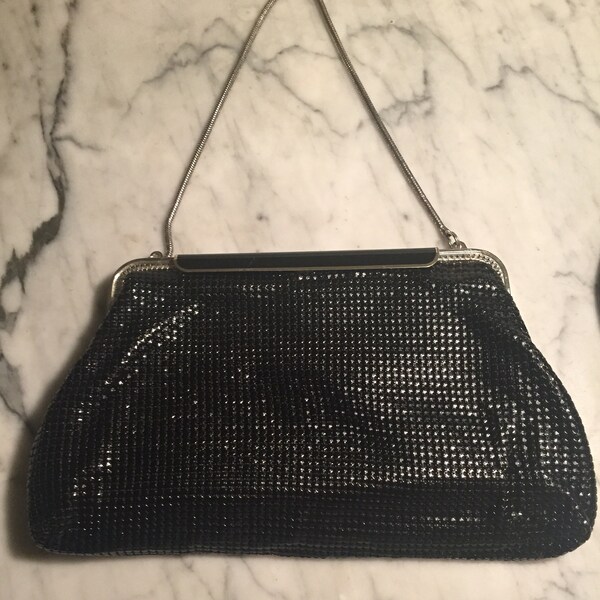 Vintage glomesh black metal mesh purse made in australia