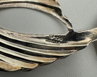 Boucles D'oreilles Pendantes 'Ailes D'ange' En Métal Argenté - Fermoir Dormeuse - État Correct (occasion)