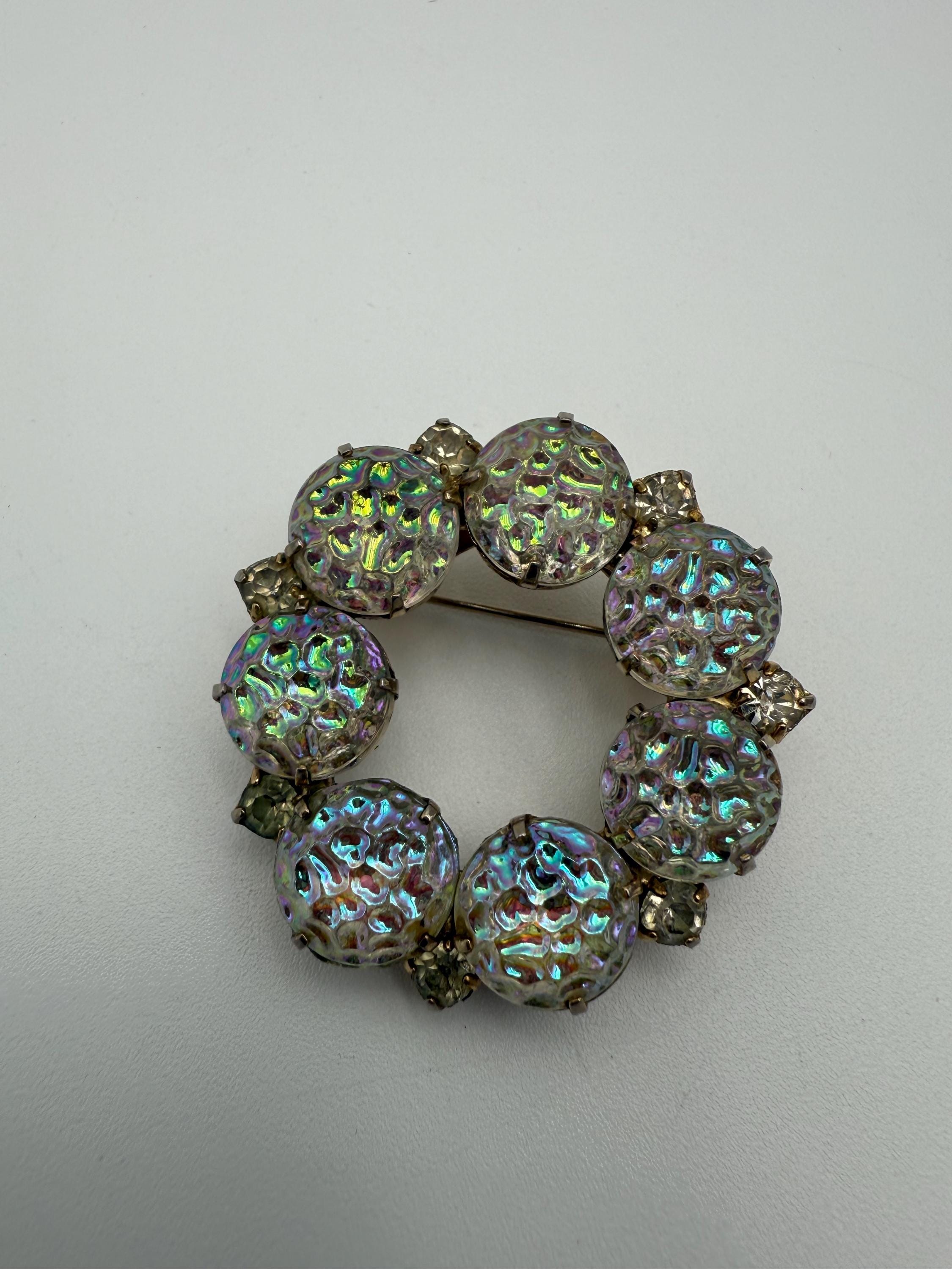 ヴィンテージAB溶岩ラインストーンブローチ - Etsy 日本