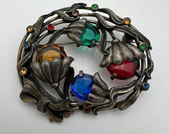 Broche En Verre Vintage - Superbe Pièce Ancienne, Occasion, Fabriquée En France
