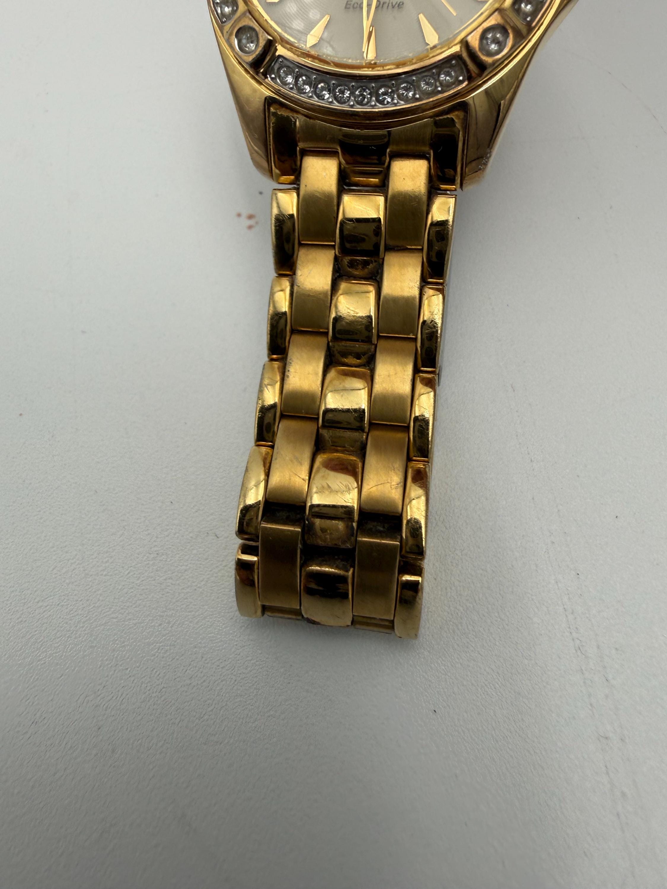 Vintage Citizen Eco-drive Silhouette Gold-tone Crystal  display picture 2
