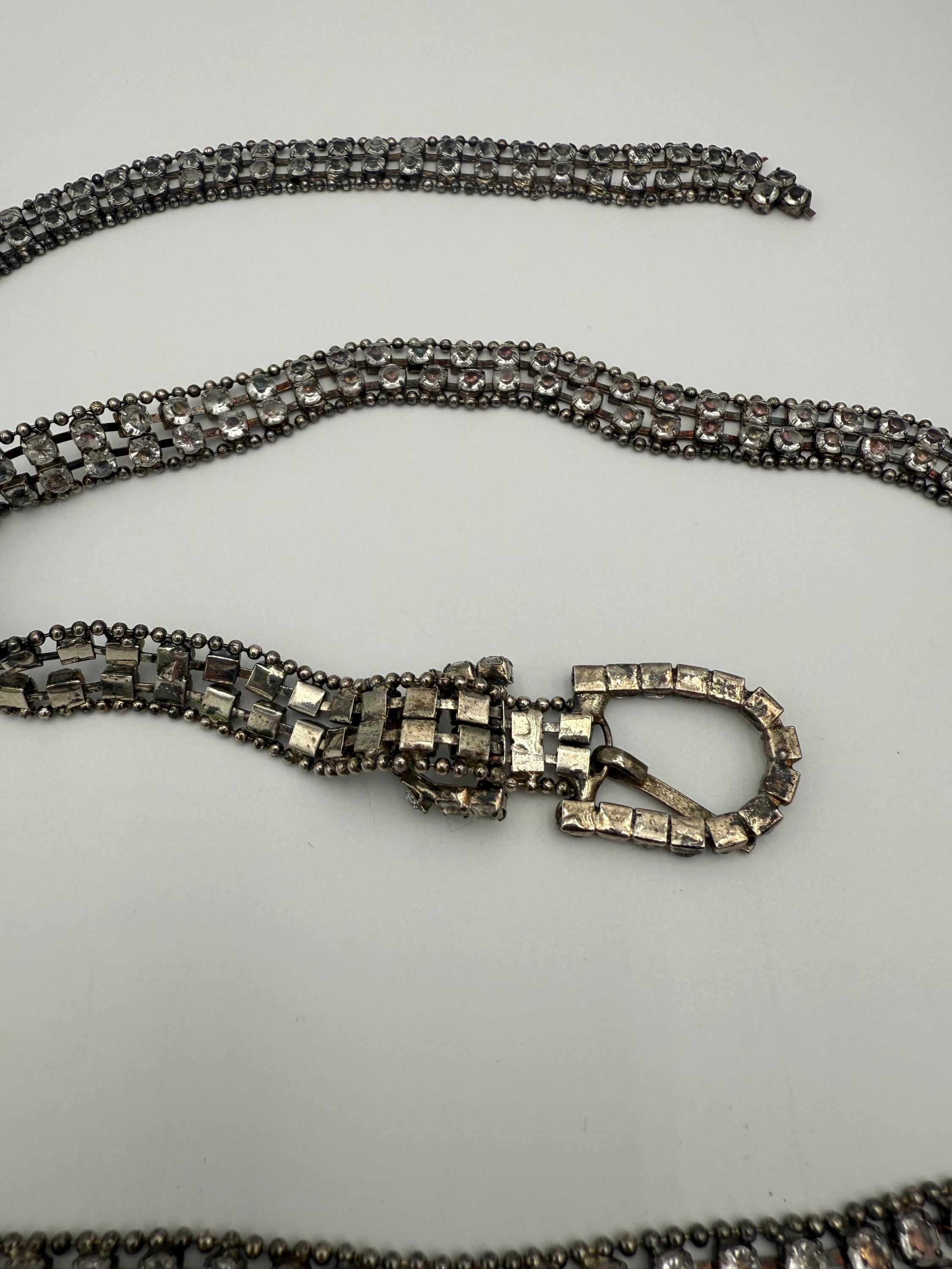 Vintage Rhinestone Drapey Belt (A6350) Vintage 1950s Rhinestone Wide Belt - Raleigh Vintage main image 3