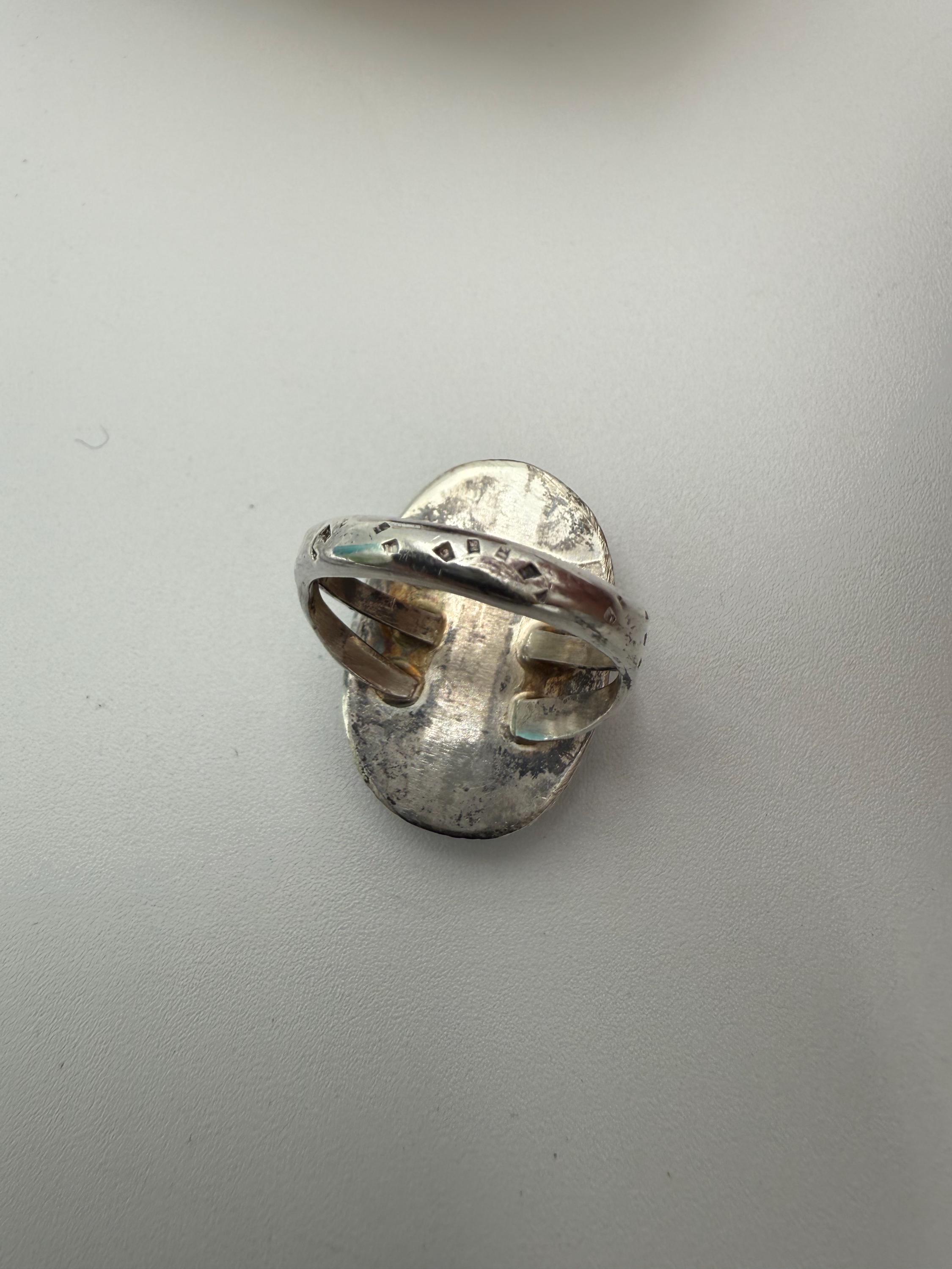 Vintage Sterling Silver Navajo Turquoise Ring Size 8vintage - Etsy