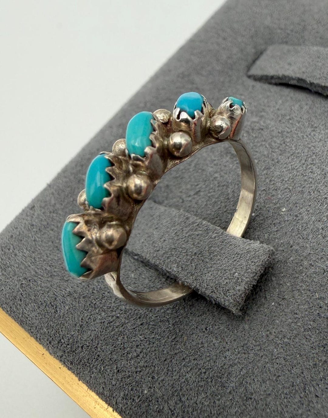 Vintage Navajo Sterling Silver and Turquoise Ring Size 6.75 - Etsy