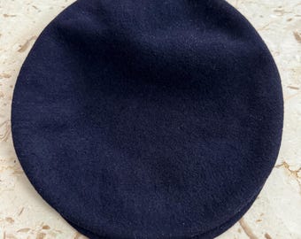 Vintage Kangol Black Wool Beret, Made in England (Size XL)