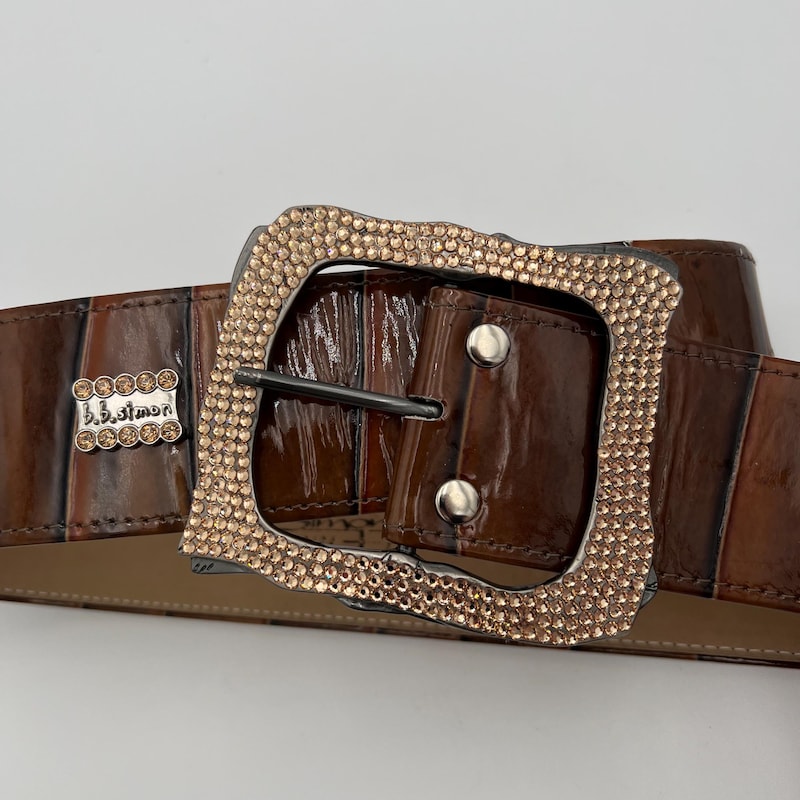 Patent Leather Tight with Gold Buckles