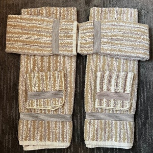 Vintage striped bath towel set