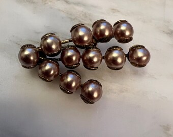 Vintage Triad signed faux pearl brooch