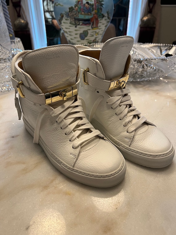 Womens buscemi white leather alta high top sneaker