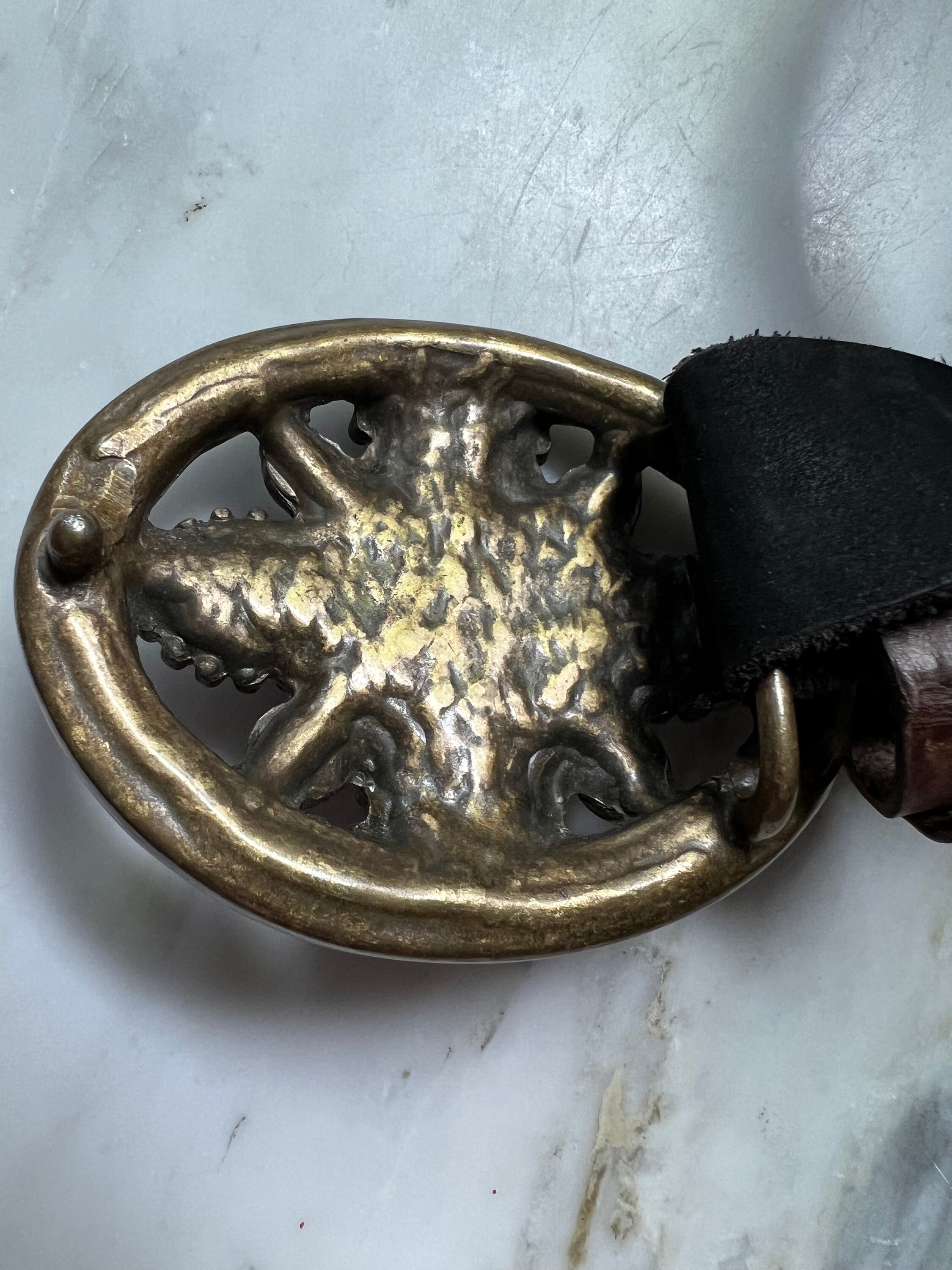Vero Coccodrillo Brown Crocodile Embossed Leather Belt Vero Coccodrillo men main image 4