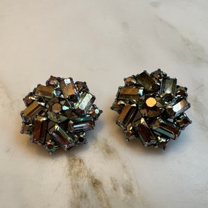 Vintage aurora borealis rhinestone earrings
