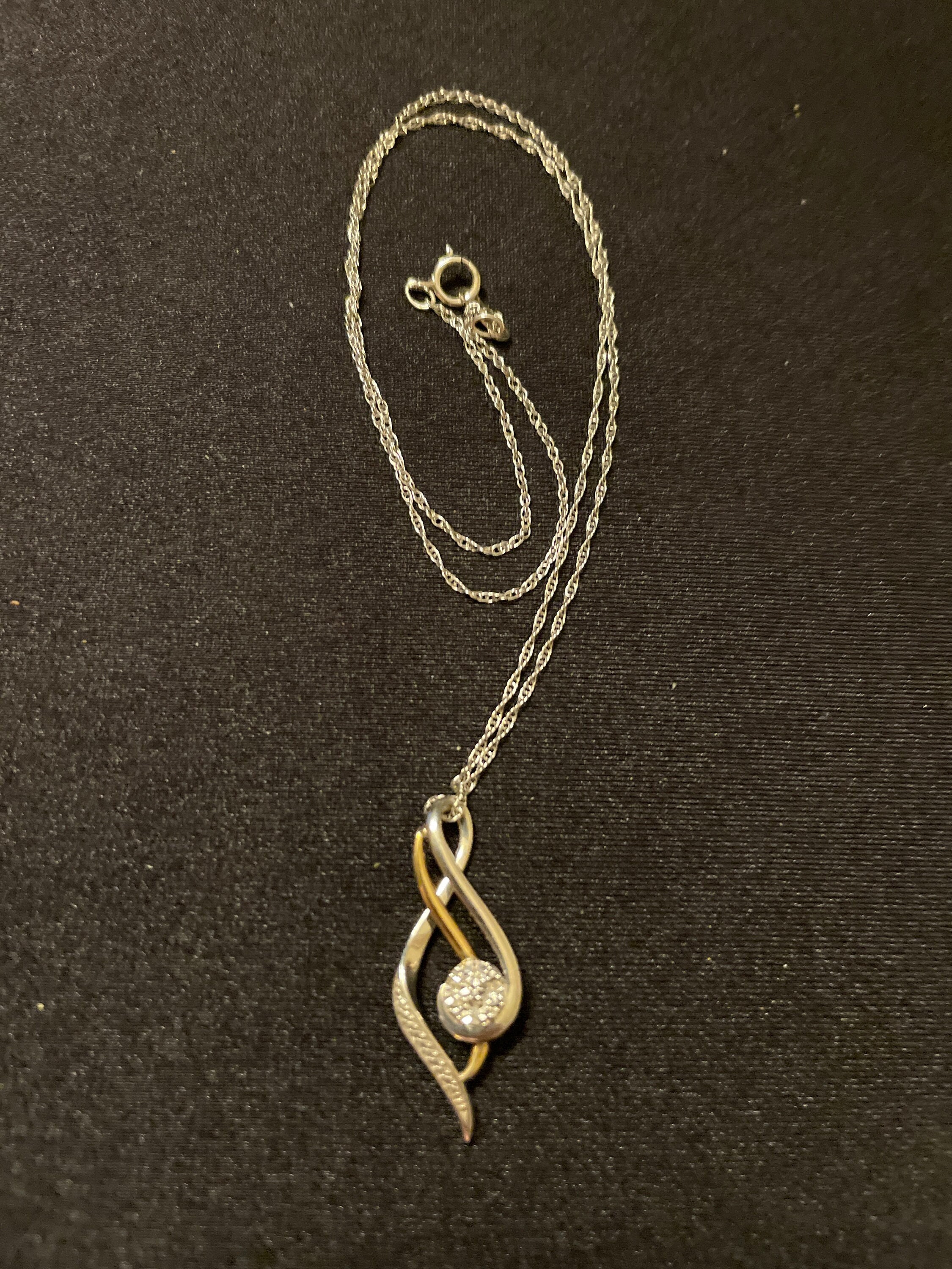 Sterling Silver and 10k Gold Diamond 