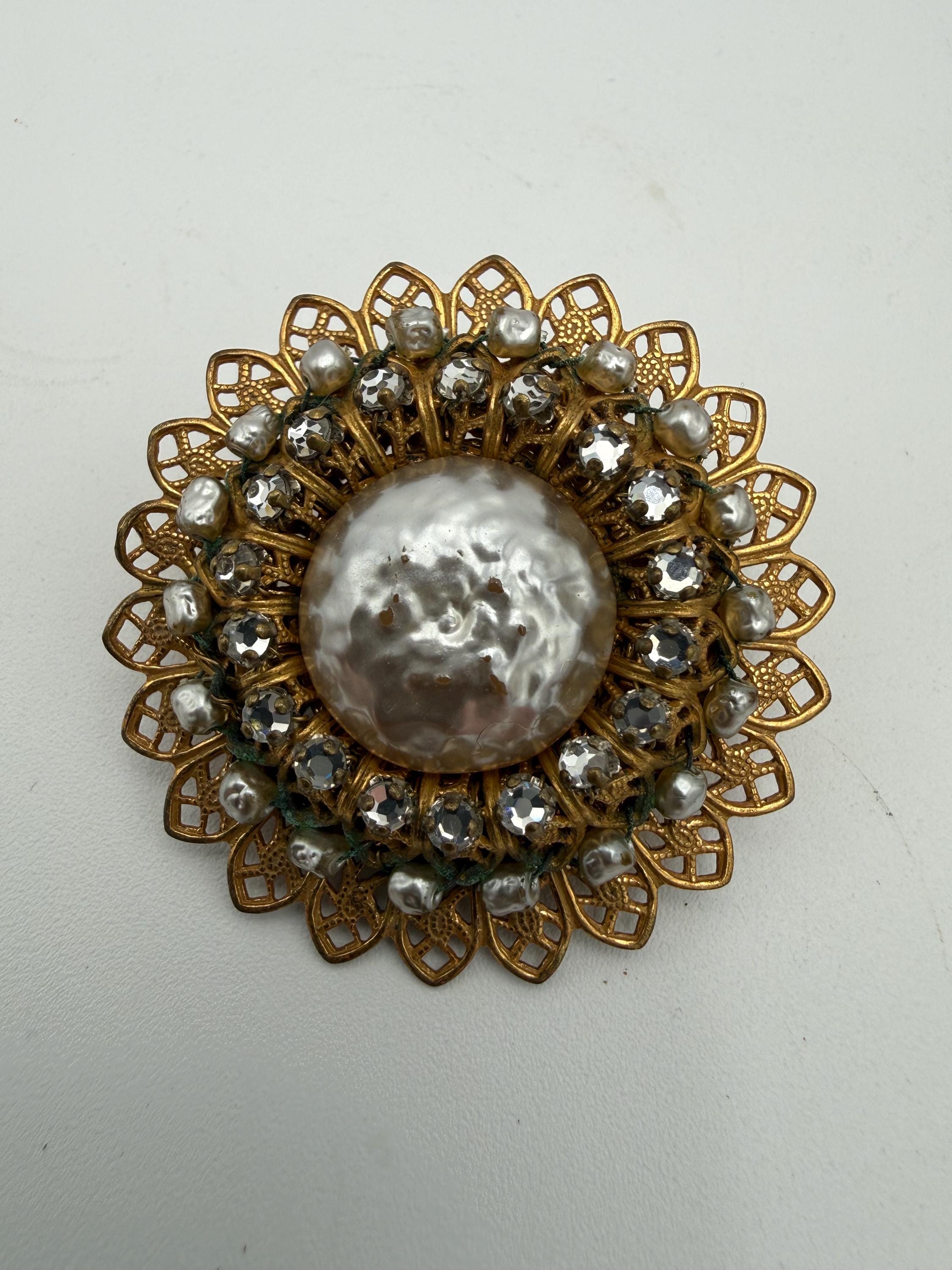 Miriam Haskell Brooch - Etsy