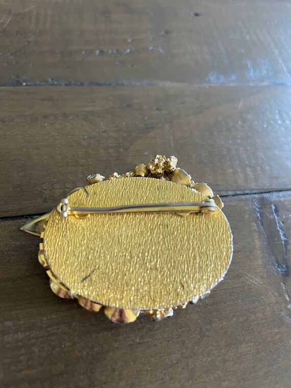 heavy faux gold nugget and wired rhinestone … Gem