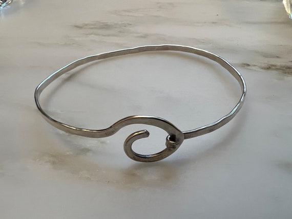 Sterling silver thin bangle bracelet - image 1