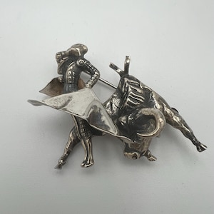 Vintage door Marcel Boucher ontworpen Parisina sterlingzilveren matador stierenvechter broche gemaakt in Mexico