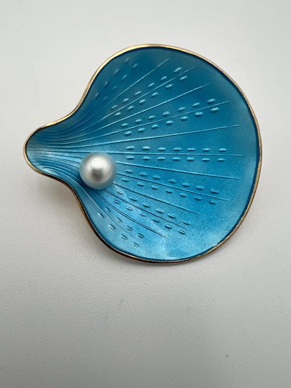 ブローチ　【b235】 エマイユ　NORWAY STERLING brooch Vintage Japan 950 sterling silver brooch with genuine