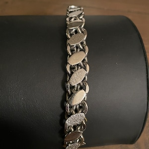 Vintage heavy silver tone chain link bracelet