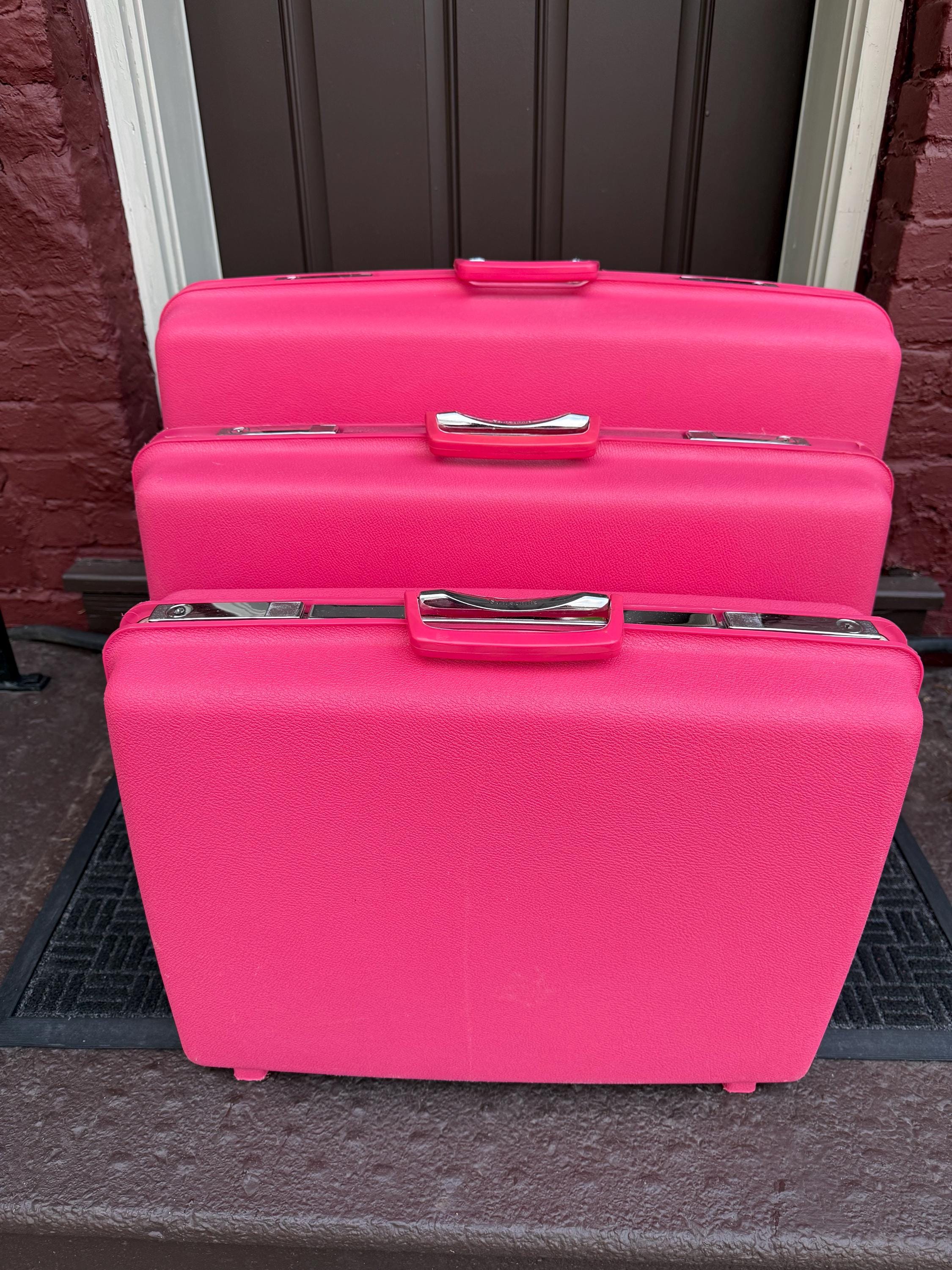 Vintage Samsonite Saturn Barbie Pink Hard Shell Luggage Three