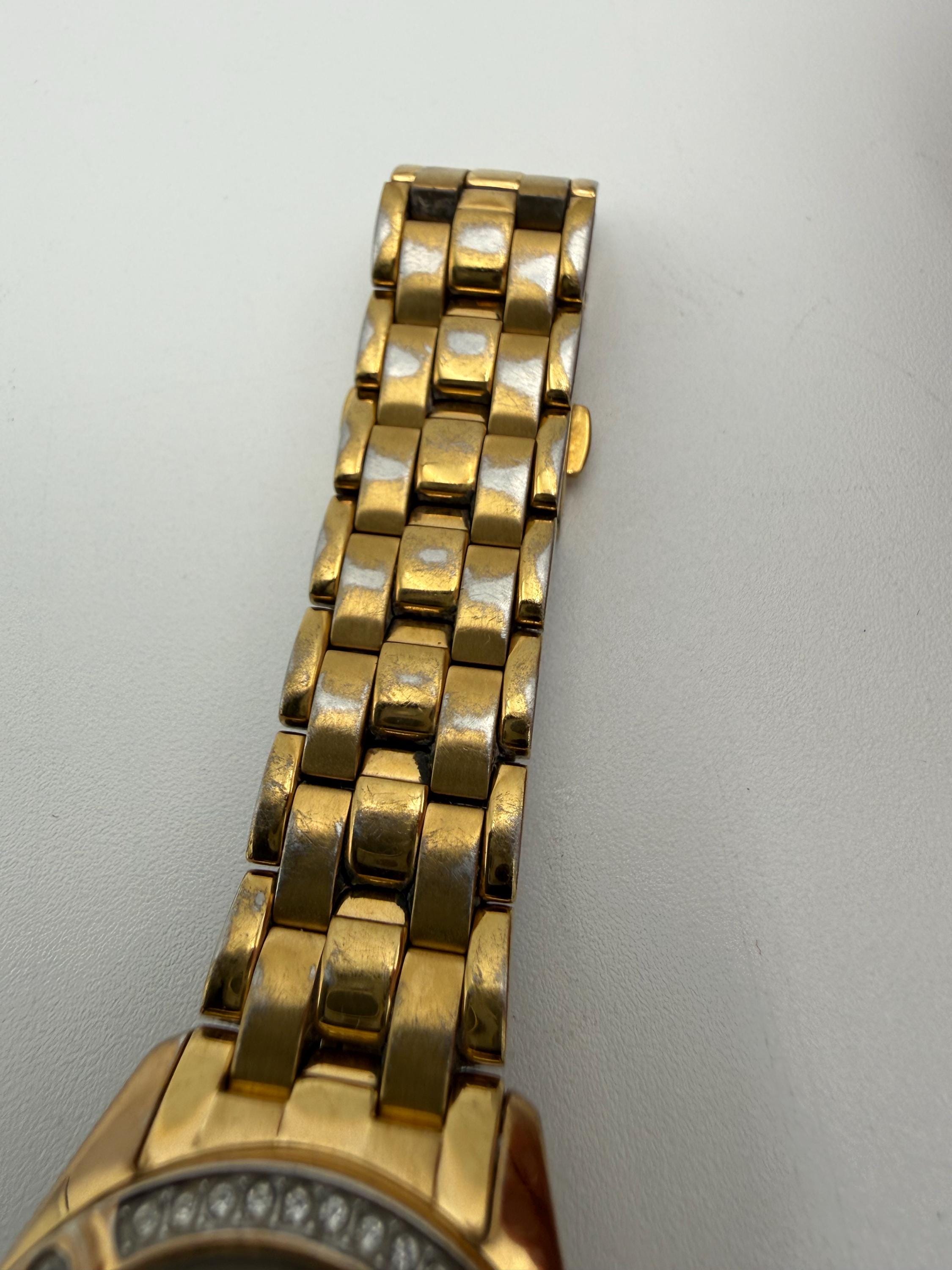 Rare Vintage Citizen Silhouette Eco Drive Gold/Silver Tone Crystal Bezel Watch Vintage Citizen Eco-drive Silhouette Gold-tone Crystal  main image 2