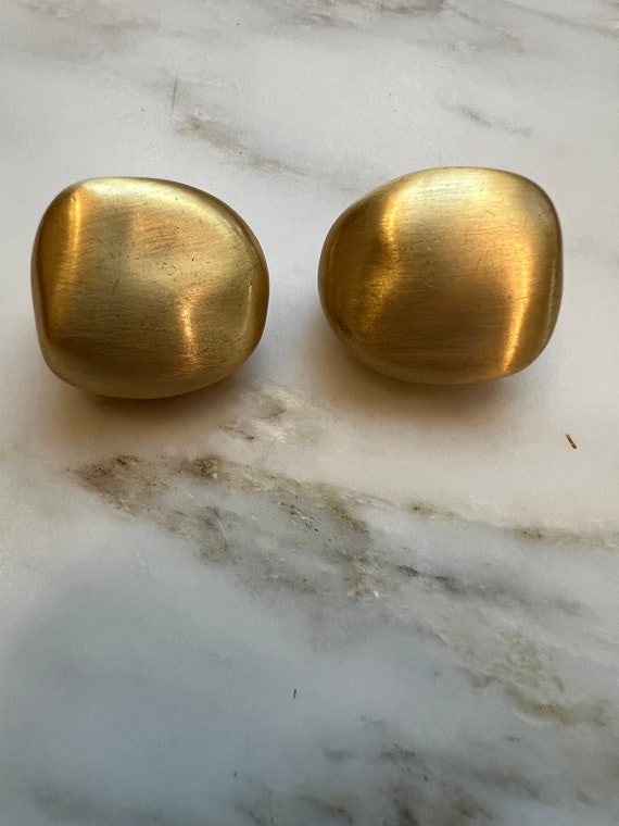 Vintage Kenneth Lane brushed gold earrings