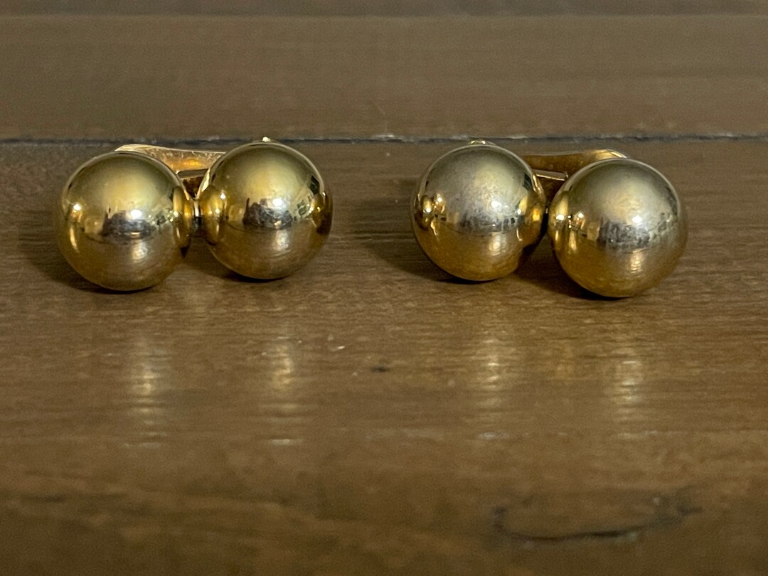 Vintage Marvella Gold Ball Earrings Etsy