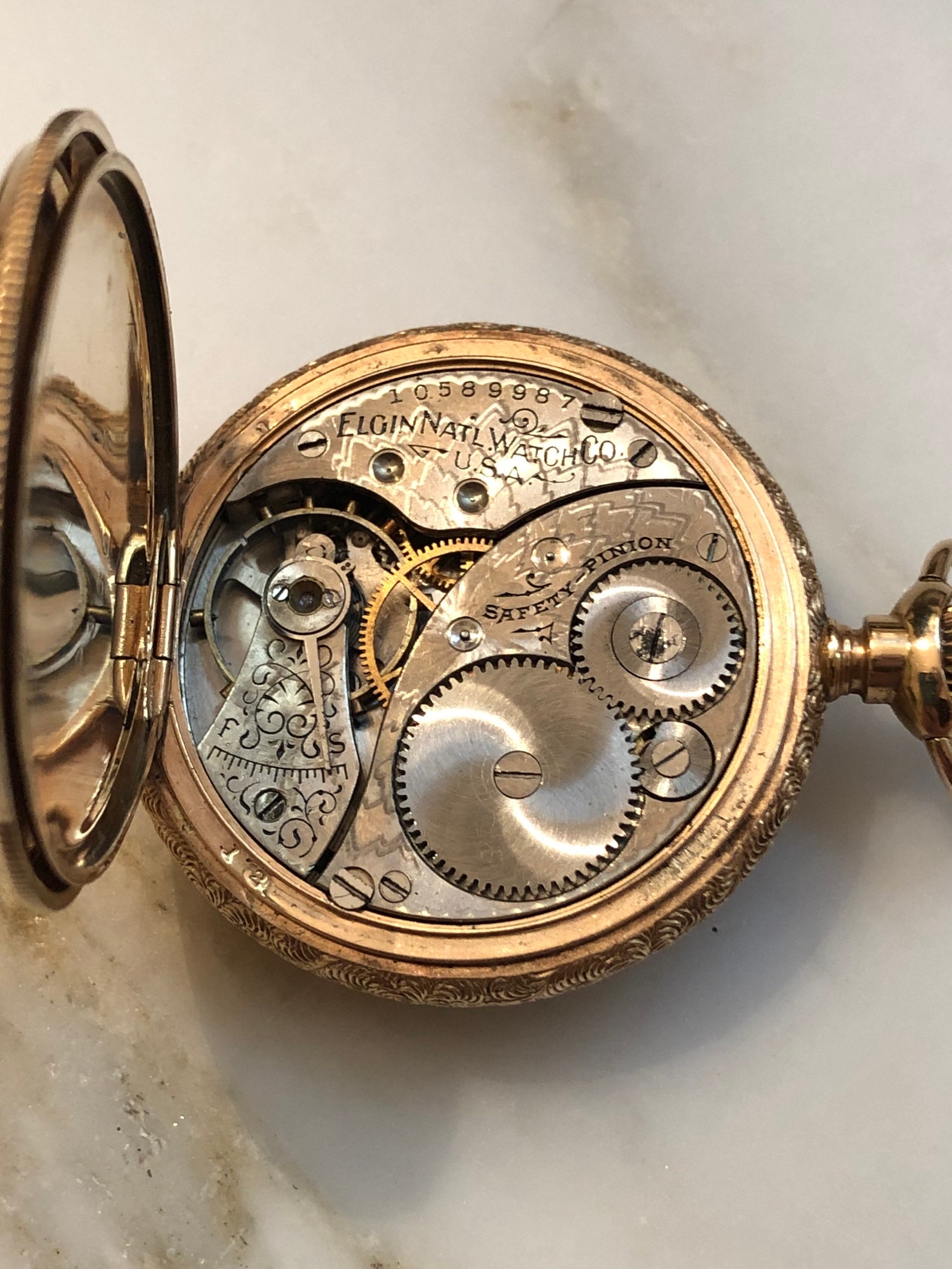 Antique 14k gold Elgin ladies hunter case pocket watch Etsy