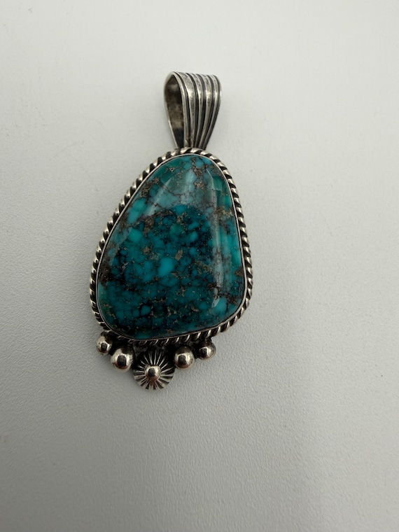 Vintage Andy Cadman Navajo Kingman Turquoise Sterling Silver