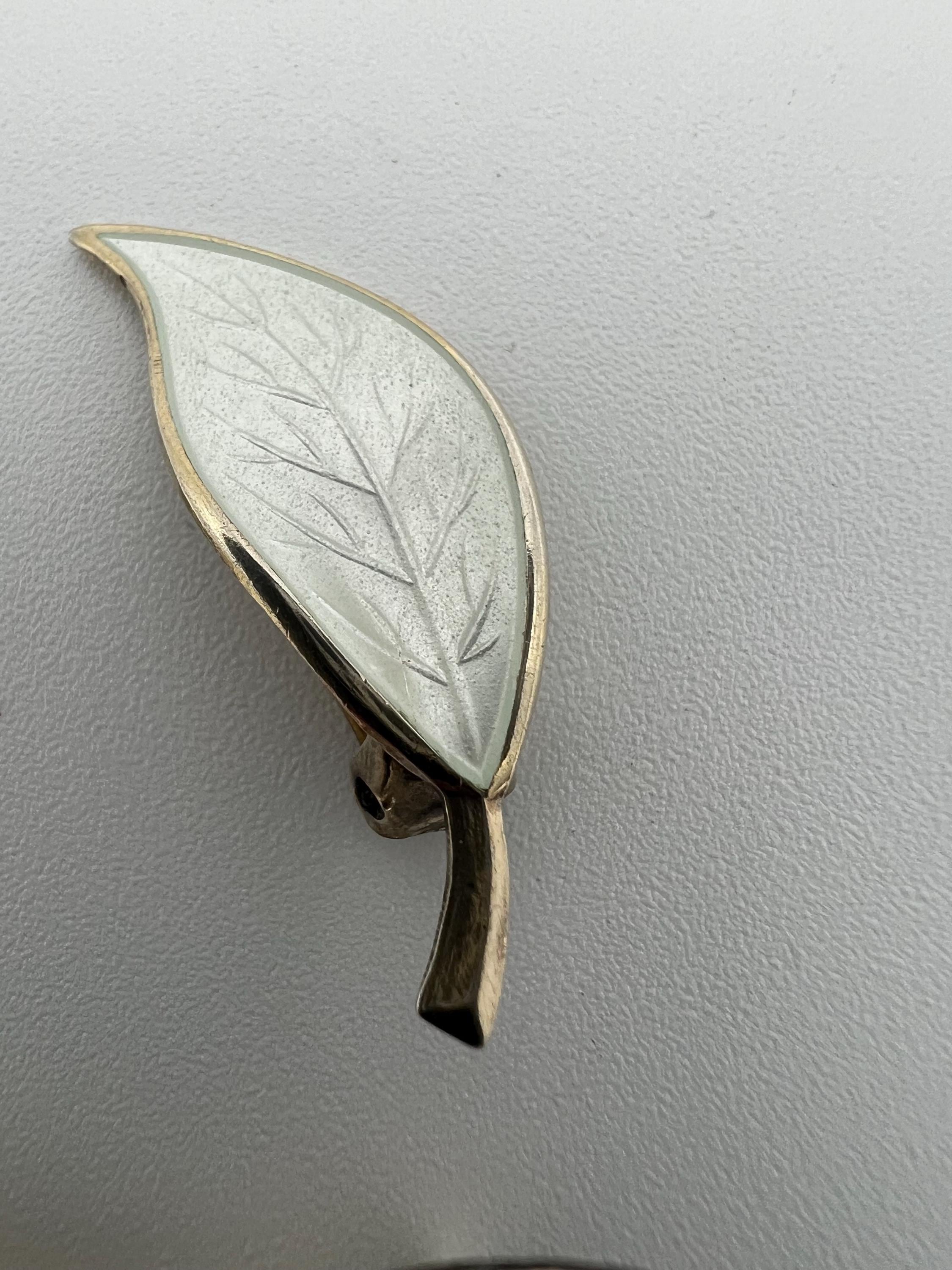 Vintage David Andersen Norway Sterling Guilloche Enamel White