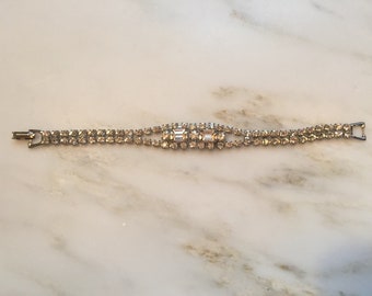 Vintage weiss rhinestone bracelet