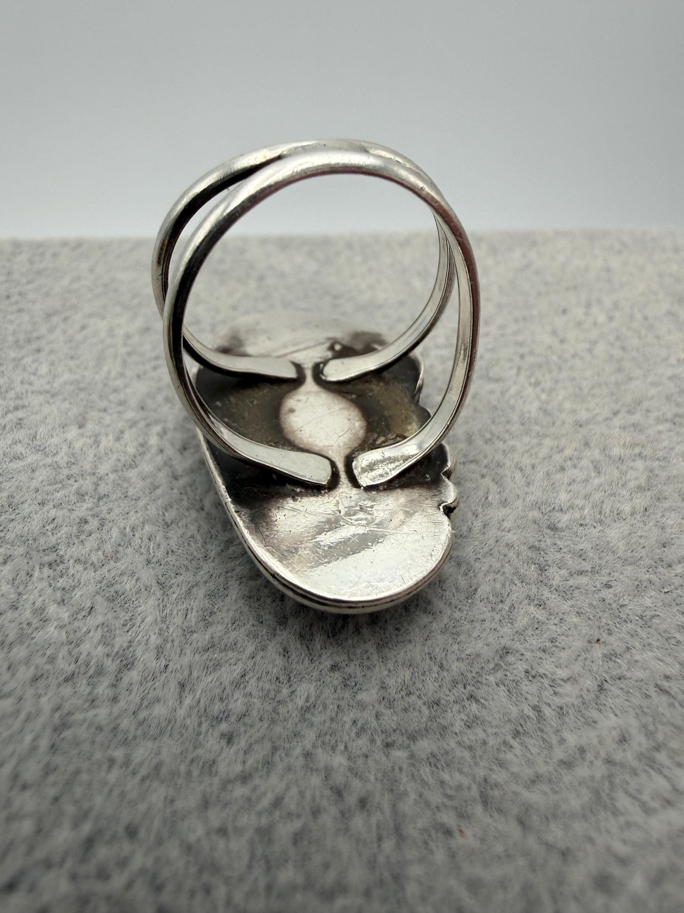 Vintage Native American Navajo Sterling Silver Turquoise and Coral Ring ...