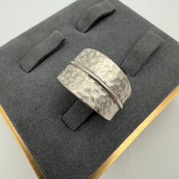 Modernistische sterlingzilveren ringmaat 9,5