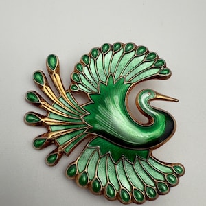 Vintage David Andersen Bird of Paradise Brooch Norway Sterling