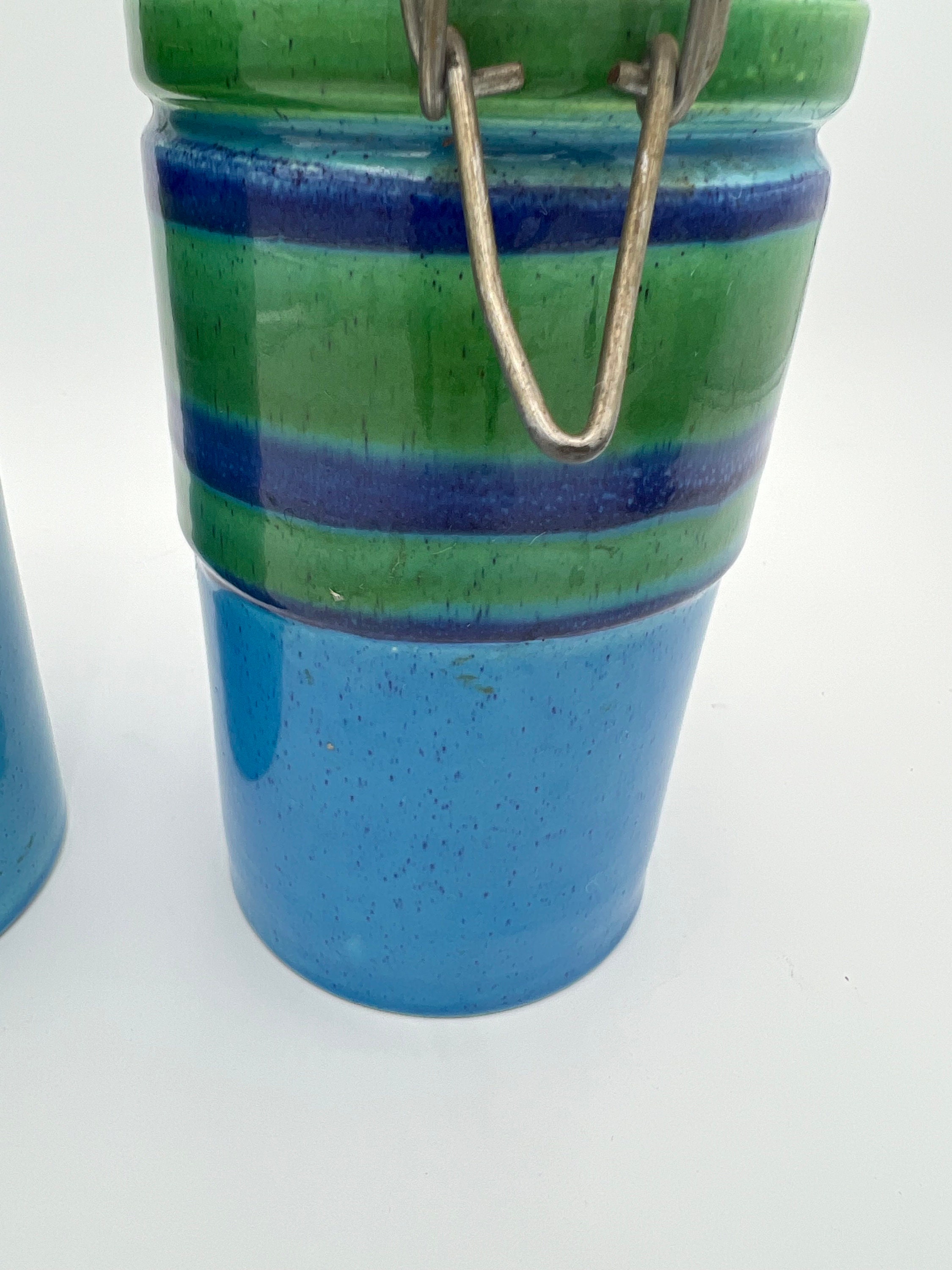 Vintage Baldelli Italy Blue and Green Ceramic Kitchen