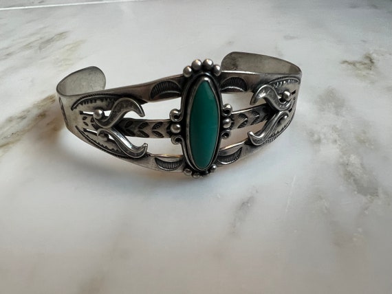 Vintage Bell Trading Co Sterling Navajo and turqu… - image 1