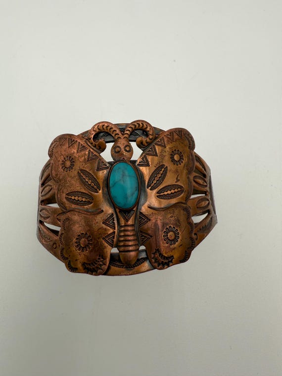Bell Trading Post Solid Copper Southwest Turquois… - image 1