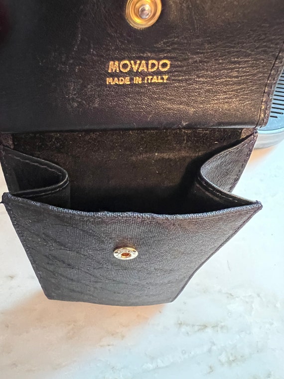 Vintage Movado made in Italy embossed leather glasses… Gem