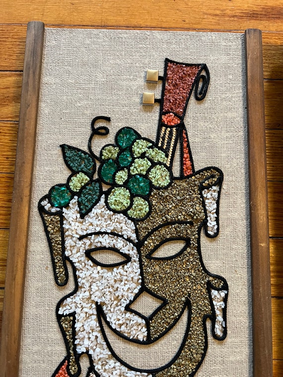 90's P.G. GRAVELE 金箔押し 抽象画 アート 額装 ヴィンテージ Vintage Mid Century Pair of Gravel Art Comedy Tragedy Wall