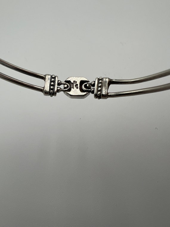 Sterling silver and abalone hinged bangle bracelet - image 4