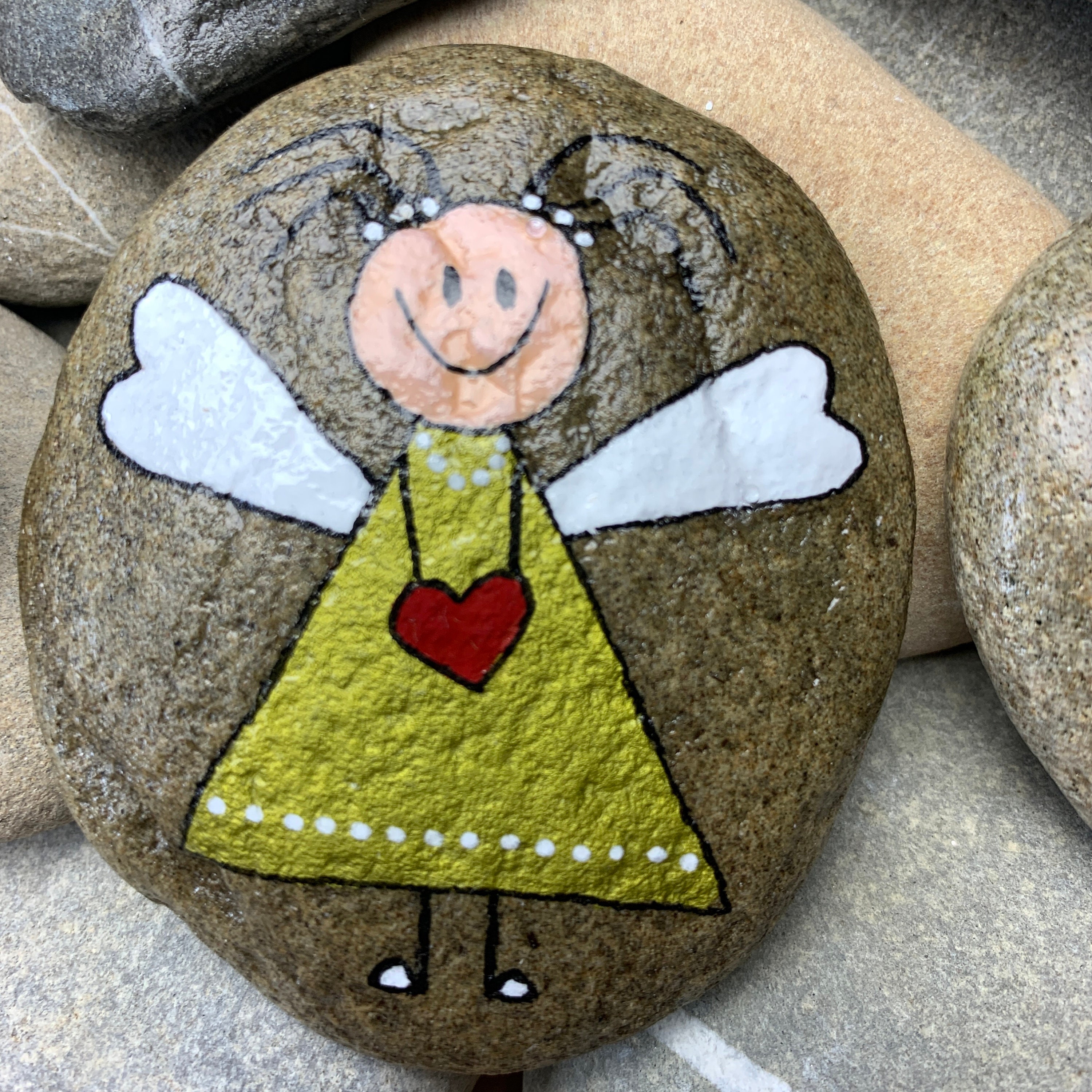 Bemalte Steine Schutzengel Engel 1 Acryl auf Stein Kiesel | Etsy
