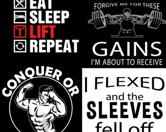 Gym Bundle Design, 4 Designs, essen, schlafen, heben, Gewichte heben, Natty, Body Building, Power Lifting, Download Datei, svg, eps, png, ai Dateien