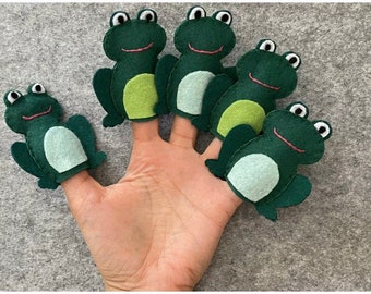 Five Frog Finger Puppets