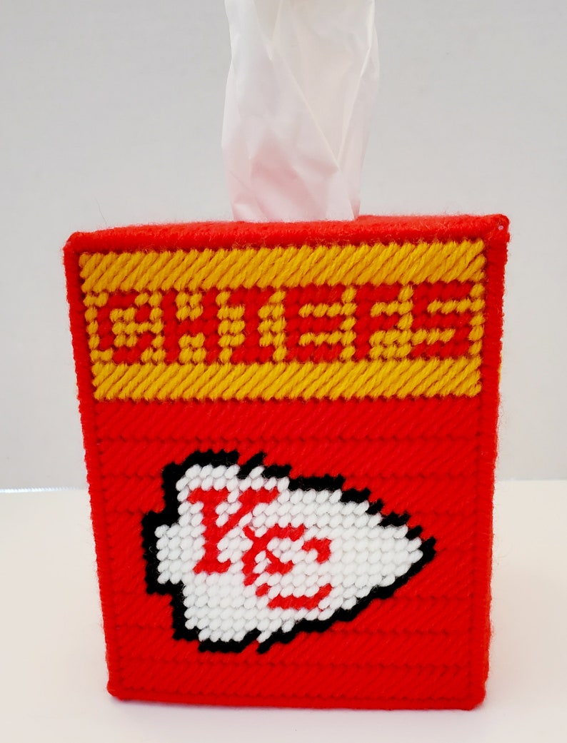Kansas City Chiefs Tissue Box Cover Plastic Canvas Tissue Box Etsy