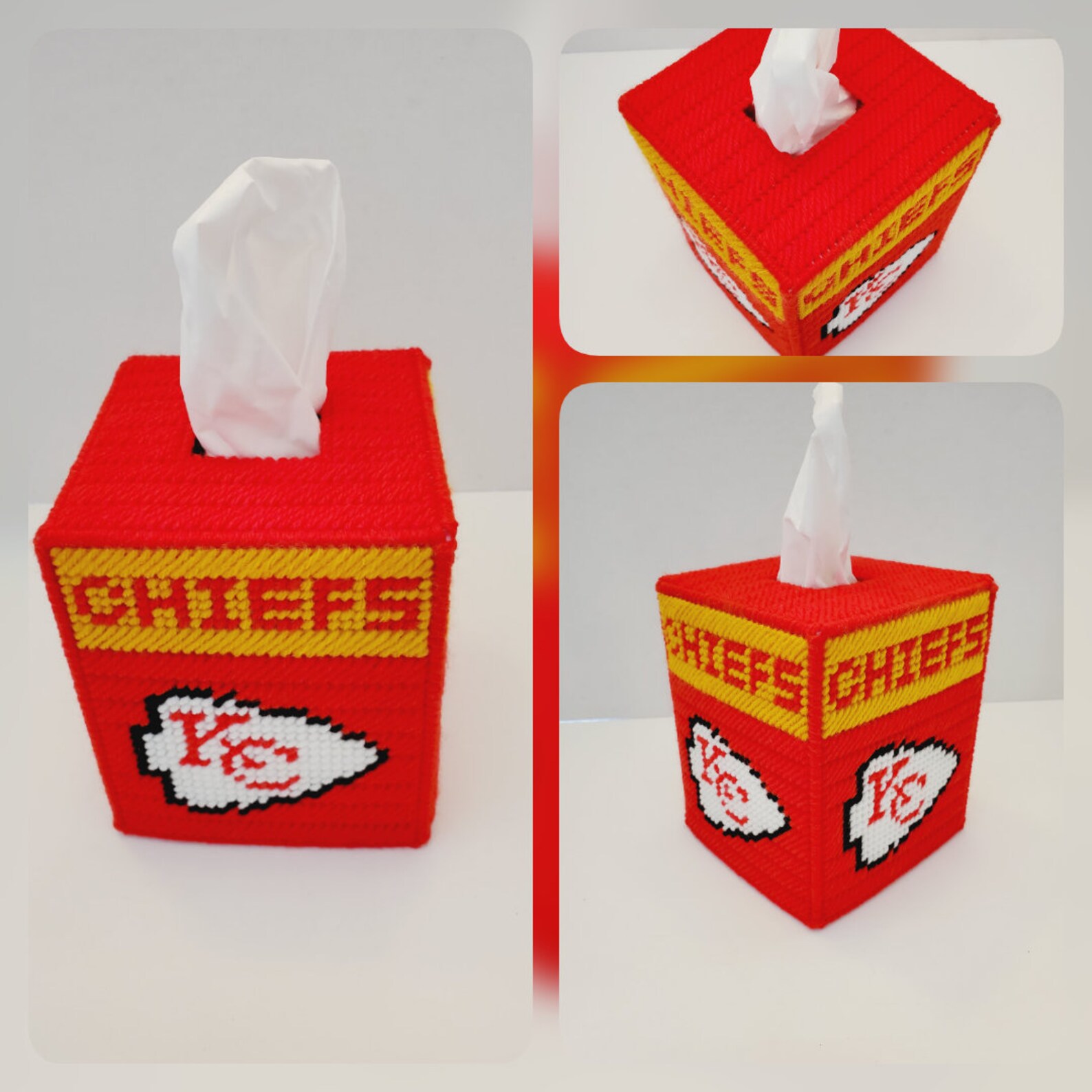 Kansas City Chiefs Tissue Box Cover Plastic Canvas Tissue Box Etsy