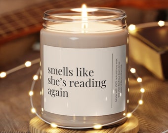 Smells Like She's Reading Again Candle | Gift for Reader Bookworm Book Lover Birthday | Candle For Gift | Gift For Her | Funny Candle