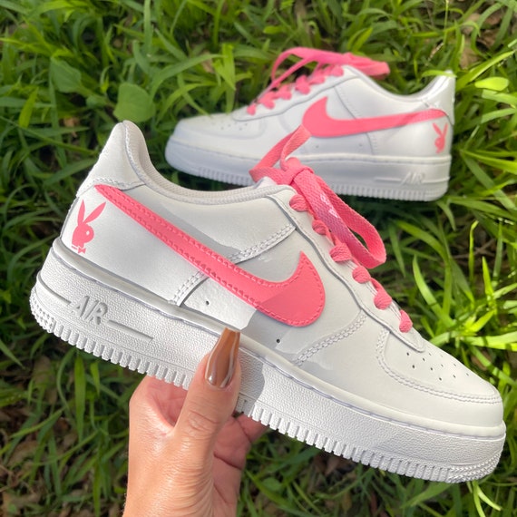 moth fusion Quickly Pink Playboy Bunny Custom Nike Air Force 1 - Etsy