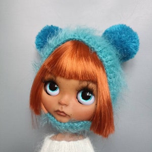 Blythe hat/blythe beanie/blythe outfit/blythe clothes/blythe accessories/Neo Blythe hat with pom-poms/clothing for Blythe/blythe helmet